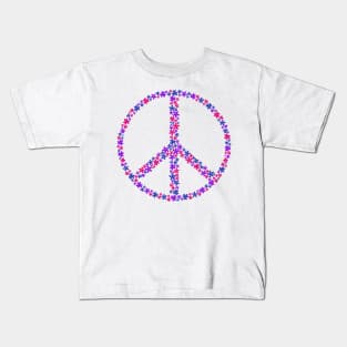 Floral Peace Sign - Discreet Bi Pride Kids T-Shirt